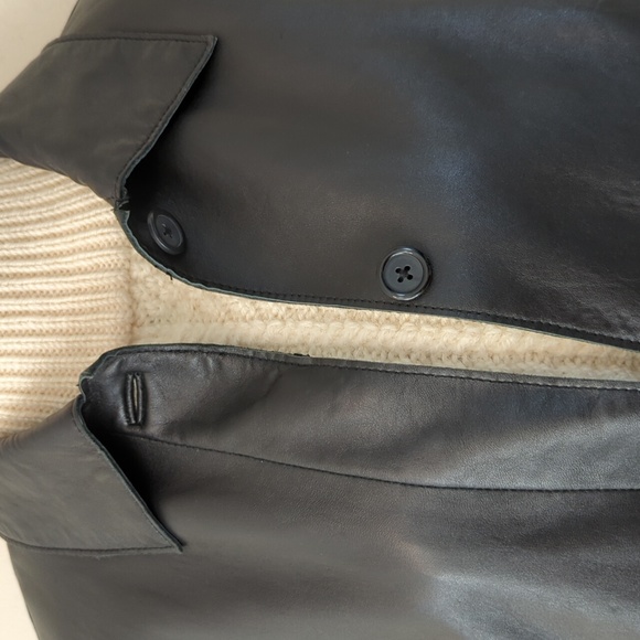 Express Vintage Genuine Leather Black Trench Jacket 13/14 - Picture 6 of 16